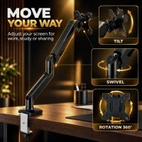HOMCOM Monitor  Stand up to 32" Height Adjustable Monitor Riser with Tilt & Swivel(m-4)