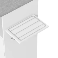 HOMCOM Rolling Ironing Board Cabinet, Foldable Ironing Station with Storage, Wheels for Home, Laundry Room, White(m-11)