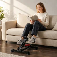HOMCOM Pédalier d'appartement mini vélo d'appartement résistance ajustable écran LCD 33-43 x 40 x 24,5-34,5 cm en acier noir(m-14)