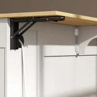 HOMCOM Ilha de Cozinha com Rodas, Tampo Extensível, Estação de Carregamento, Compartimento para Balde, Prateleiras nas Portas, Branco(m-14)