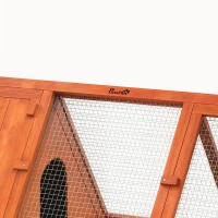 PawHut Rabbit Hutch, Wooden Guinea Pig Hutch with Run and Doors, Outdoor Triangle Bunny House for Rabbits,Duck and Chicken(m-13)