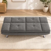 HOMCOM Convertible Sofa Bed, 3 Seater Futon Sofa with Adjustable Backrest, Wide Seat for Living Room, Small Space, Grey(m-2)