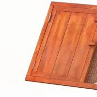 PawHut Rabbit Hutch, Wooden Guinea Pig Hutch with Run and Doors, Outdoor Triangle Bunny House for Rabbits,Duck and Chicken(m-11)