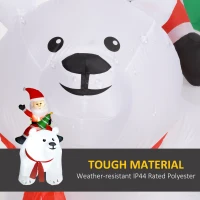 Outsunny 6.6ft Inflatable Santa Riding Polar Bear Decoration(m-5)