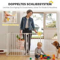 PawHut Haustierzaun, 5-Panel-Barriere mit Tür, faltbar, für kleine & mittelgroße Hunde, Kunststoff, Kohlenstoffstahl, Nylon, Weiß(m-6)