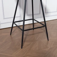 HOMCOM Set of 2 PU Leather Swivel Bar Stools - Grey(m-10)