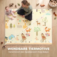 AIYAPLAY Opvouwbare Dubbelzijdige Baby Speelmat 200 x 150 cm - Antislip en Waterdicht, 0-3 Jaar(m-4)