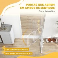 PawHut Barreira de Segurança para Cães e Crianças 72-108,5x76 cm para Porta e Escada, sem Barra Inferior, Fecho Automático(m-6)