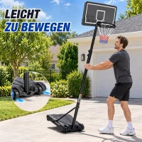 AIYAPLAY Kosz do koszykówki dla dzieci 179–209 cm regulowany mobilny stojak z rolkami tablica 76 x 45 cm napełniany(m-6)