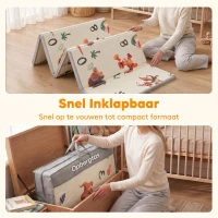 AIYAPLAY Opvouwbare dubbelzijdige baby speelmat met dierenprint, 200 x 150 cm, antislip en waterdicht, voor kinderen van 0-3 jaar(m-6)