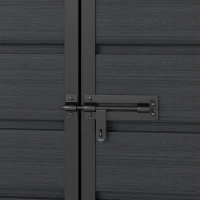 Outsunny 10 x 4 ft Resin Garden Shed, Outdoor Storage Shed with Floor, Windows, Lockable Doors and Vents, Dark Grey(m-10)