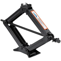 HOMCOM Cric Auto Tip Foarfecă 2,5 T, Kit 10-41 cm cu Chei, Negru(m-1)