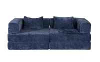Boden-Schlafsofa, klappbar und modular, Chenille, 200x100x63 cm, Dunkelblau(m-20)