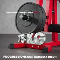 SPORTNOW Leg Extension e Curl 3 in 1, 300kg, Rosso Nero(m-7)
