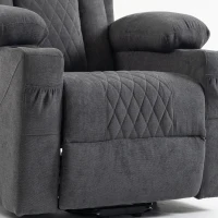 HOMCOM Fauteuil Releveur Électrique Massage Vibration et Chaleur, Fauteuil Relax Électrique Inclinable en Tissu Éponge, Gris(m-14)