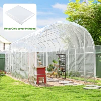Outsunny Kasafdekking van Kunststof, Zeil voor Plantenafdekking, UV-bestendig, Waterdicht, 8 x 10 m(m-2)