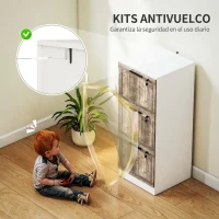 HOMCOM Cajonera de Escritorio con 3 Cajones Cerradura Llaves Barras Colgantes para A4 Carta 39,4x40x98,7 cm Blanco y Madera(m-7)