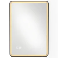 HOMCOM Bathroom Mirror with LED Lights, 100x70cm Rectangle Bathroom Mirror, Dimmable, Bluetooth, Anti-Fog, Black(m-10)
