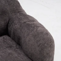 Sitzsack-Sofa mit Armlehnen, zerkleinerter Schaumstofffüllung und Kunstfell, 95x95x79 cm, Dunkelgrau(m-22)