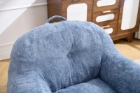 Sitzsack-Sessel mit Armlehnen, Kunstfellbezug und hochelastischer Schaumstofffüllung, für Wohnzimmer und Leseecke, 95x95x79 cm, Blau(m-16)
