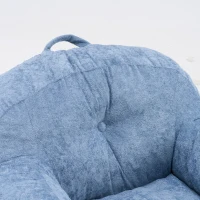 Sitzsack-Sessel mit Armlehnen, Kunstfellbezug und hochelastischer Schaumstofffüllung, für Wohnzimmer und Leseecke, 95x95x79 cm, Blau(m-26)