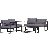 Outsunny 4-delige tuinset met zitkussen(m-1)