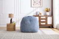 Sitzsack-Sessel mit Armlehnen, Kunstfellbezug und hochelastischer Schaumstofffüllung, für Wohnzimmer und Leseecke, 95x95x79 cm, Blau(m-10)