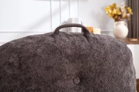 Sitzsack-Sofa mit Armlehnen, zerkleinerter Schaumstofffüllung und Kunstfell, 95x95x79 cm, Dunkelgrau(m-9)