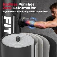 Freistehender Boxsack, für Boxen, Kickboxen, Muay Thai und MMA, Saugnapf-Basis, inklusive Boxhandschuhe, Schwarz(m-8)