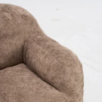 Sitzsack-Sessel mit Armlehnen, Kunstfellbezug, zerkleinerter Schaumstofffüllung, ergonomischer Rückenlehne, 95x95x79 cm, Khaki(m-24)