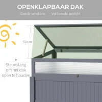 Outsunny Verhoogd Bed Hout met Koud Frame 2-in-1 Kas Tomatenhuis Groentebed Kruidenbed Plantenbak voor Tuin Balkon en Terras Polycarbonaat Grijs 120 x 54 x 112/122 cm(m-5)