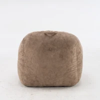 Sitzsack-Sessel mit Armlehnen, Kunstfellbezug, zerkleinerter Schaumstofffüllung, ergonomischer Rückenlehne, 95x95x79 cm, Khaki(m-22)