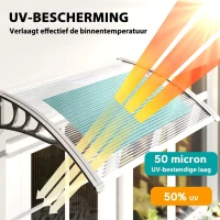 Outsunny Luifel, Voordeurluifel, Overkapping voor ingangen en ramen, 100L x 75B x 23H cm, Zilver(m-4)