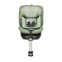 360° drehbarer i-Size Kindersitz mit ISOFIX, Reboarder, Liegefunktion und abnehmbarem Vordach für 40–150 cm, Grün(m-7)