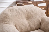 Sitzsack-Sofa mit Armlehnen, zerkleinerter Schaumstofffüllung und Kunstfellbezug für Wohn- und Schlafzimmer, Beige(m-19)