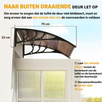 Outsunny® luifel voordeurluifel 120 x 80 cm luifel overkapping polycarbonaat polycarbonaat bruin | Aosom.de(m-7)