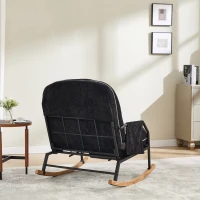 Fauteuil à bascule grand format, dossier réglable, repose-pieds escamotable, coussin rembourré, poches latérales, intérieur et extérieur, Noir+Gris(m-21)