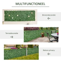 Outsunny privacyscherm kunsthaag donkergroen 1,1 x 3 m(m-5)