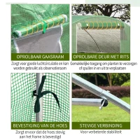 Outsunny Buitenkas met raam donkergroen 4,5 x 3 m(m-5)