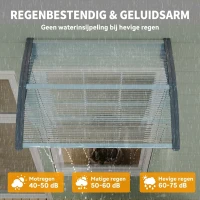 Outsunny Luifel, Voordeurluifel, Overkapping voor ingangen en ramen, 100L x 75B x 23H cm, Zilver(m-5)