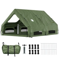 Outsunny Opblaasbare Tent 8-10 Personen Snelle Opzet 4-Seizoenen Waterdicht Krasbestendig Tent met Kachelopening Dakramen(m-14)