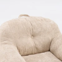 Sitzsack-Sofa mit Armlehnen, zerkleinerter Schaumstofffüllung und Kunstfellbezug für Wohn- und Schlafzimmer, Beige(m-27)