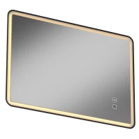 HOMCOM Bathroom Mirror with LED Lights, 100x70cm Rectangle Bathroom Mirror, Dimmable, Bluetooth, Anti-Fog, Black(m-12)