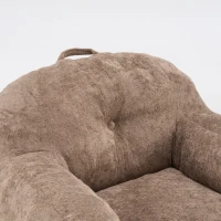Sitzsack-Sessel mit Armlehnen, Kunstfellbezug, zerkleinerter Schaumstofffüllung, ergonomischer Rückenlehne, 95x95x79 cm, Khaki(m-26)