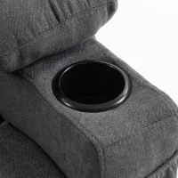 HOMCOM Fauteuil Releveur Électrique Massage Vibration et Chaleur, Fauteuil Relax Électrique Inclinable en Tissu Éponge, Gris(m-12)