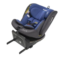 Kindersitz, 360° drehbar, ISOFIX, i-Size, ab Geburt bis 12 Jahre, mit Liegefunktion und abnehmbarem Verdeck, Blau(m-1)