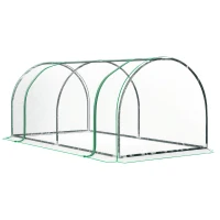 Outsunny kas, kweekkas met deur, koude kas, plantenkas, plantenteelt, staal PVC, 200 x 100 x 80 cm(m-10)