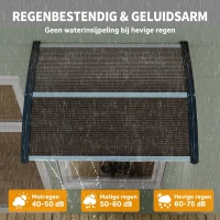 Outsunny® luifel voordeurluifel 120 x 80 cm luifel overkapping polycarbonaat polycarbonaat bruin | Aosom.de(m-5)