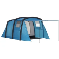 Outsunny Tenda de Campismo Inflável Familiar para 3-4 Pessoas Janelas de Malha e Bolsa de Transporte Proteção UV 50+ 440x280x195 cm Azul(m-1)