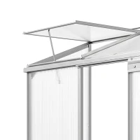 Outsunny Serre adossée serre de jardin fenêtres ouvrables à 5 niveaux panneau en PC cadre aluminium 192 x 68 x 196 cm transparent(m-12)
